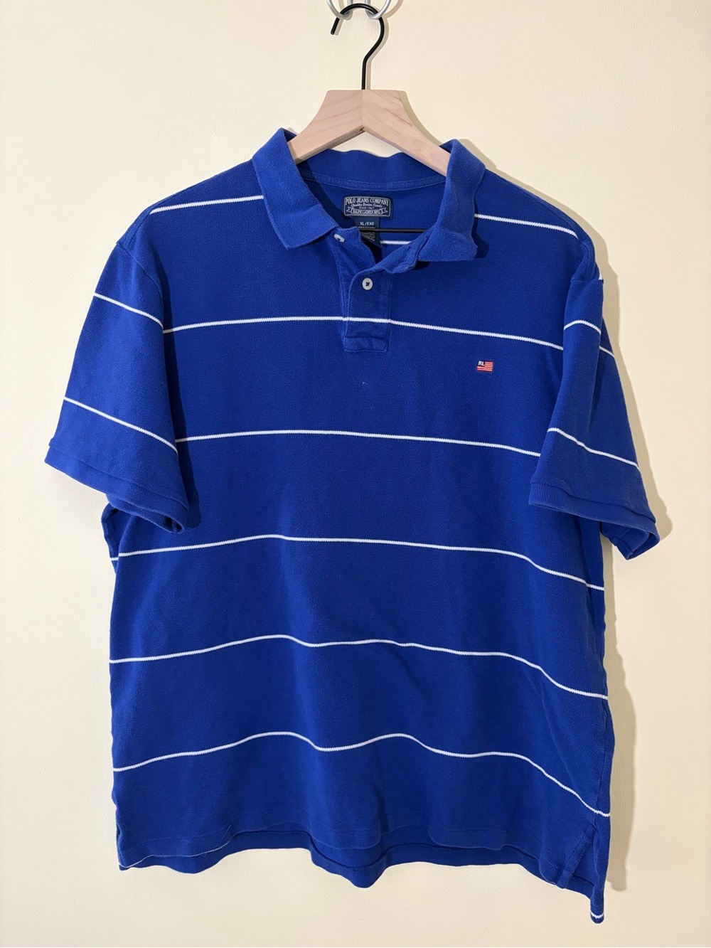 Vintage Ralph Lauren Jeans Blue Stripes Polo Shirt